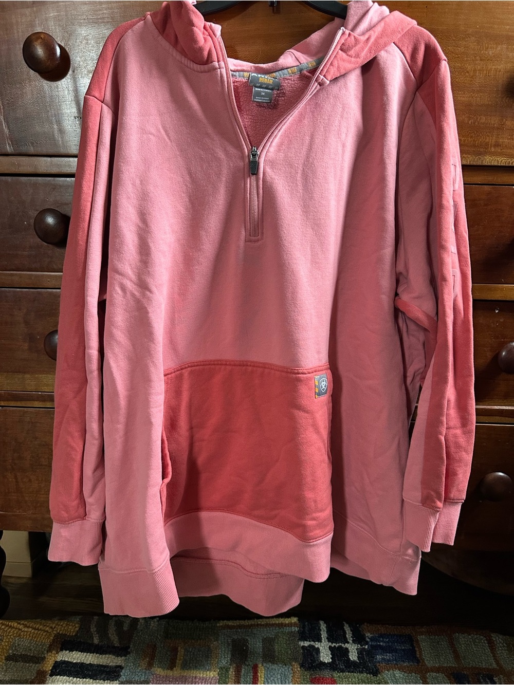 Ariat Women’s Pink Half-Zip Hooded Pullover